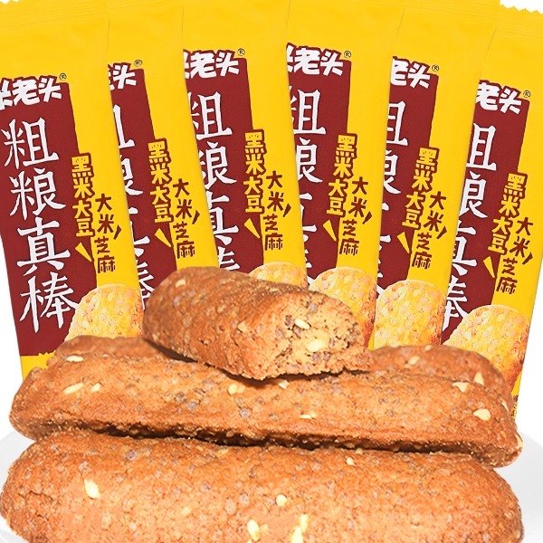米老头粗粮真棒酥性饼干椒盐五香味多谷果子芝麻棒饼干休闲零食品