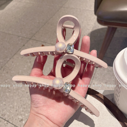 13cm粉色森系大抓夹盘发鲨鱼夹