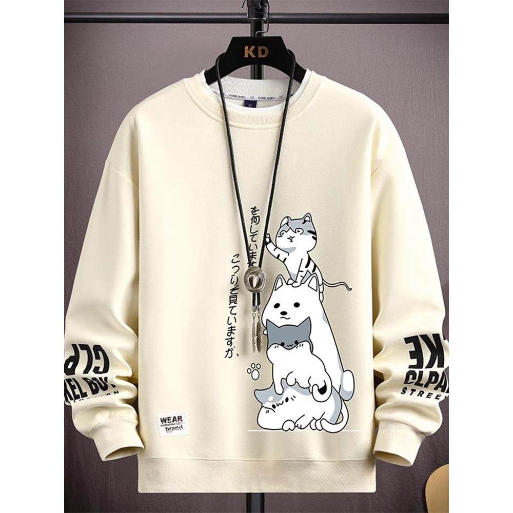 Home Daily 简约好搭配！秋冬重磅青少年圆领长袖卫衣打底衫男潮