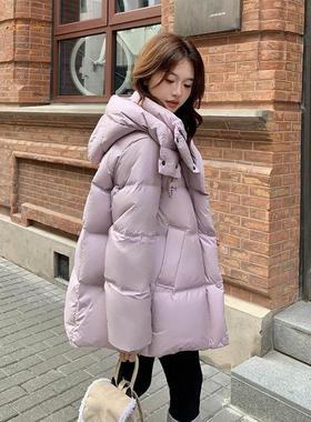 Lusam 加厚90白鸭绒羽绒服女短款2025冬季新款韩版宽松面包服外套