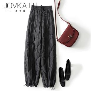 宽松保暖显瘦束脚裤 新款 女外穿2025年冬季 JOVKATTI高端鹅绒羽绒裤