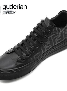 古得里安欧洲站男鞋秋冬新款潮流高帮板鞋套筒百搭拼接真皮休闲鞋