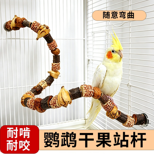 鹦鹉磨牙棒站杆攀爬啃咬玩具