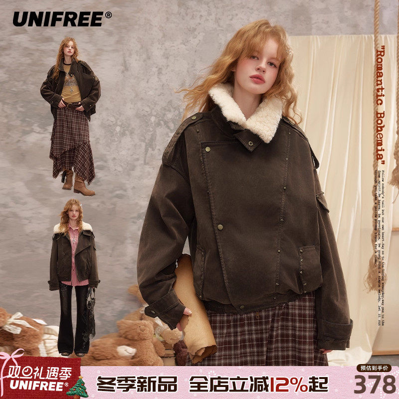UNIFREE美式复古牛仔外套