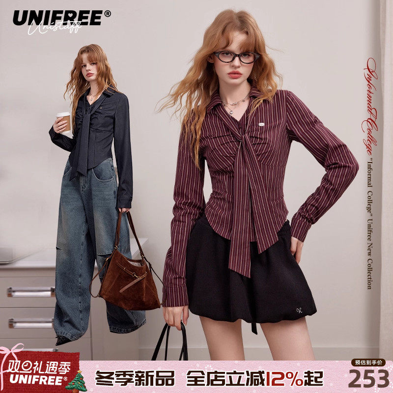 UNIFREE美式复古长袖衬衫