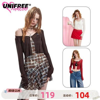 UNIFREE蕾丝拼接长袖外套