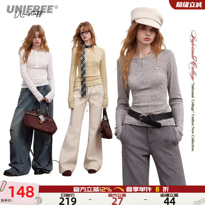 UNIFREE甜美修身长袖衬衫