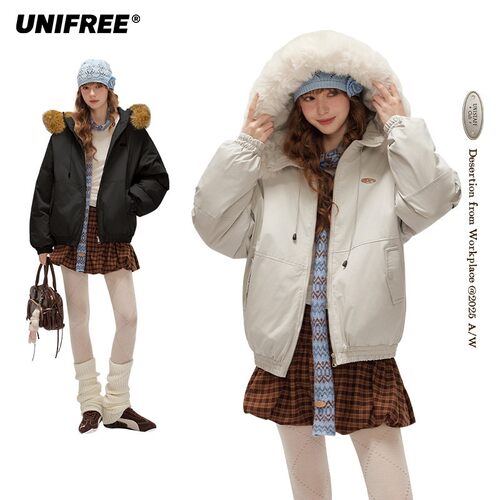 【外套集合】【超能小太阳】UNIFREE美式灰色棉服情侣款冬季穿搭