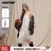 明星同款 UNIFREE蕾丝吊带裙女不规则演唱会穿搭蛋糕裙连衣裙