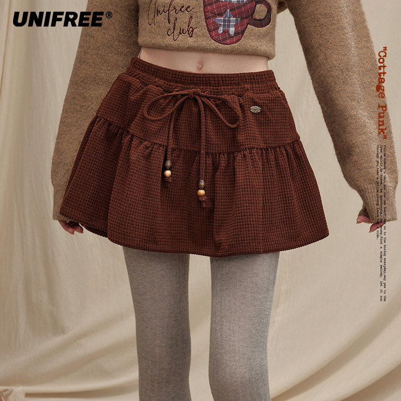 【昕怡专属】UNIFREE美式复古半身裙A字裙U253Q703V1V1