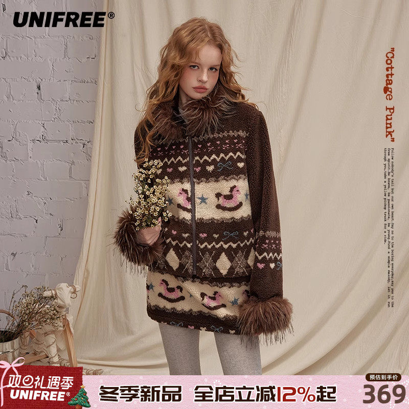 UNIFREE费尔岛羊羔毛绒外套