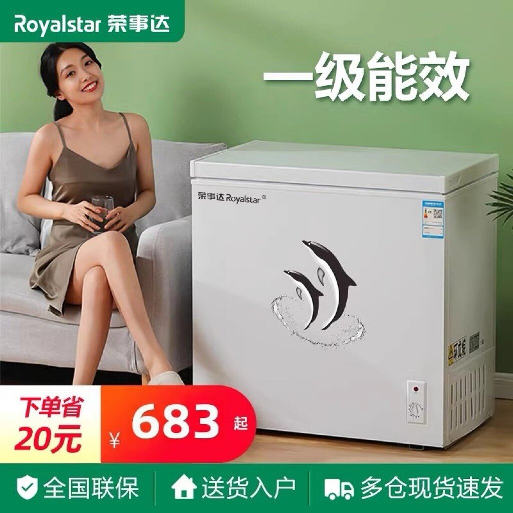 荣事达一级节能冰柜家用小型全冷冻冷藏两用非无霜冰箱迷你商冷柜