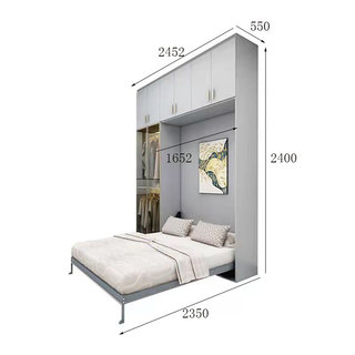 壁挂式隐形床f衣柜一体五金配件书桌多功能沙发侧翻折叠客厅墨菲