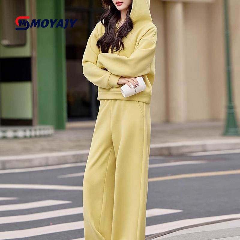 MOYAJY品牌加绒厚运动服套装女秋冬新款时尚减龄连帽卫衣裤两件套,女装/女士精品,休闲运动套装,淘宝优惠券,粉丝福利购,淘宝优惠卷