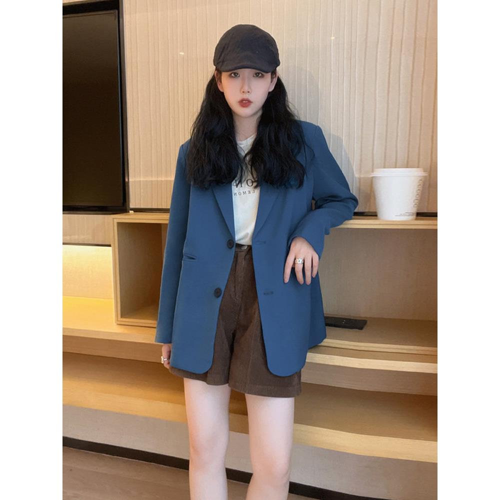 LILY MOST高级蓝色小个子西装外套女春新款韩版宽松休闲炸街西服