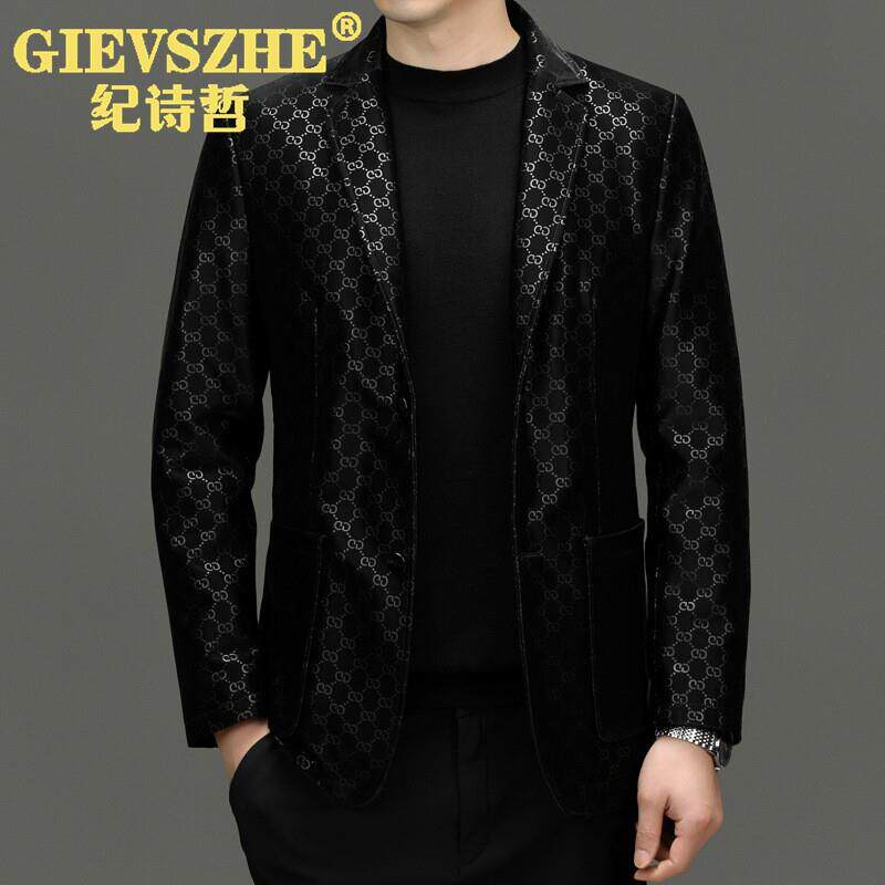 纪诗哲秋冬新款海宁真皮西装皮衣男士绵羊皮西服可脱卸鹅绒内胆