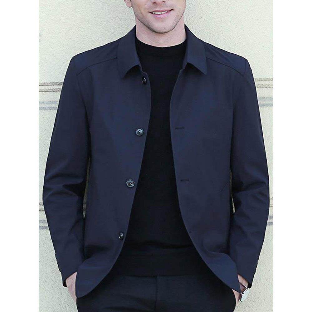 法莎尼亚男装2025新款行政夹克男中老年翻领商务爸爸秋季休闲外套