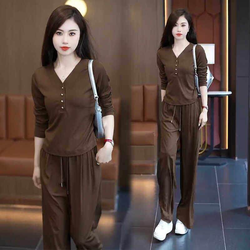 TOUCH MISS2025春新款休闲时尚套装女时髦洋气显瘦长袖运动两件套