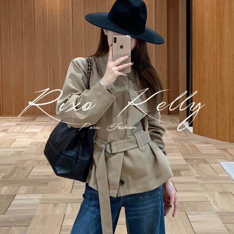 RIXO STREET美式早秋工装通勤风卡其色高级风衣夹克外套女士上衣