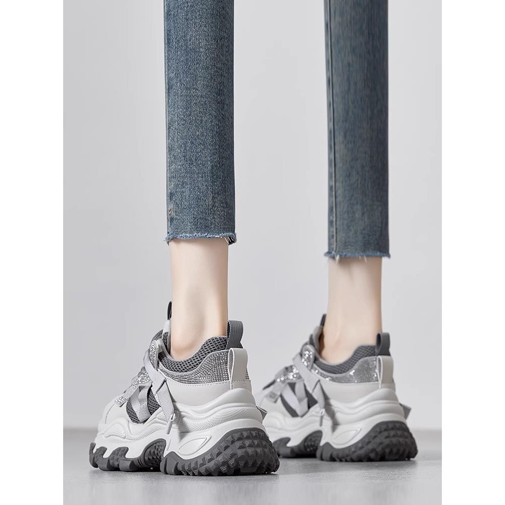 Dad’s Shoes女式2025新款流行运动鞋女式增高鞋小灰色适合搭配的