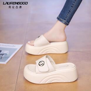 凉拖女外穿2025新款厚底时尚拖鞋子配裙子防滑增高软底凉鞋女夏季