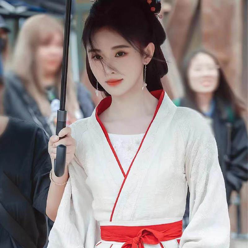 花间令鞠婧祎同款汉服女2025春秋新款古装改良魏晋风清冷仙气飘逸