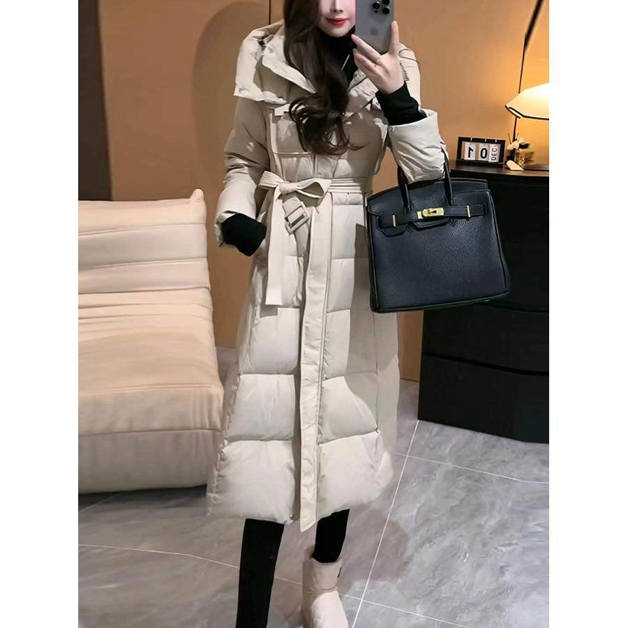 Baulmain Paul收腰羽绒服女2025冬季新款时尚长款连帽面包服外套