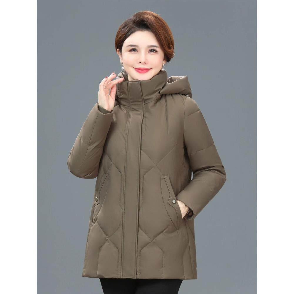 梵薇兰正品女装短款羽绒服女大码妈妈装中老年放防寒服加厚外套