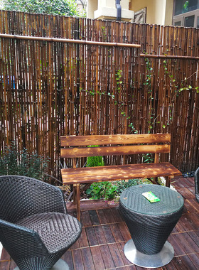 户外防腐竹篱笆栅栏围栏日式庭院围墙碳化竹子竹竿花园院子护栏墙