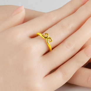 18K黄金戒指男女au750金箍棒紧箍咒食指环戒纯金子送朋友礼物
