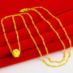 黄金项链男女款9999足金套链真金吊坠纯金饰品转运珠链子按克