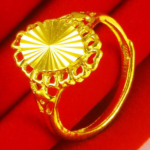 黄金戒指9999足金女款花篮戒子纯金食指环真金首饰送妈妈按克