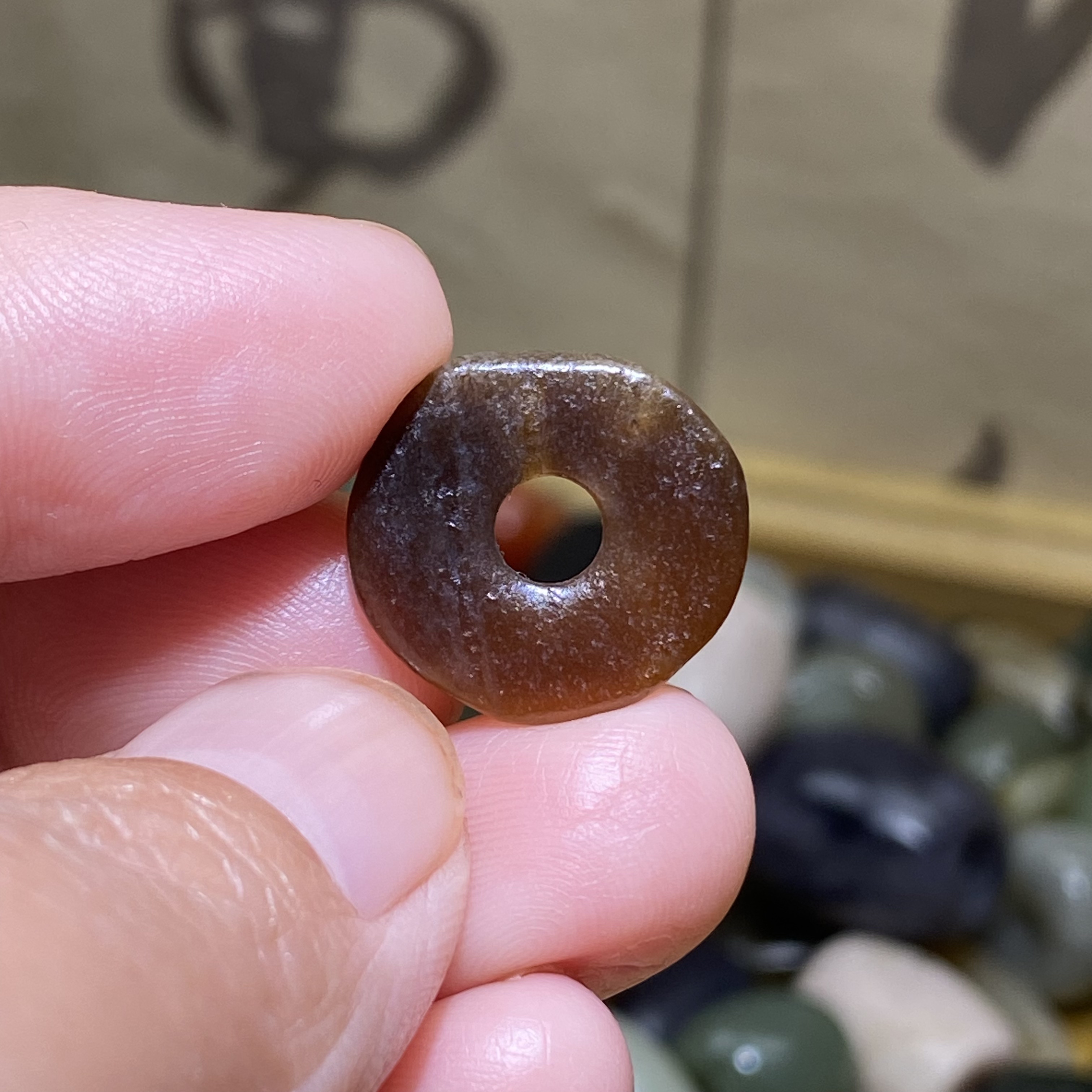 和田玉糖玉红糖随形隔片配饰老光工艺复古风藏式手编绳手链配珠
