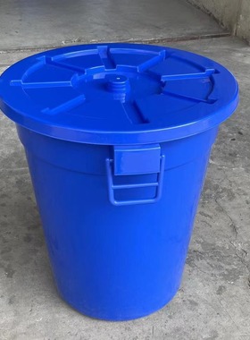 酒店垃圾桶150L200升加厚蓝色塑料桶耐周转塑胶圆桶