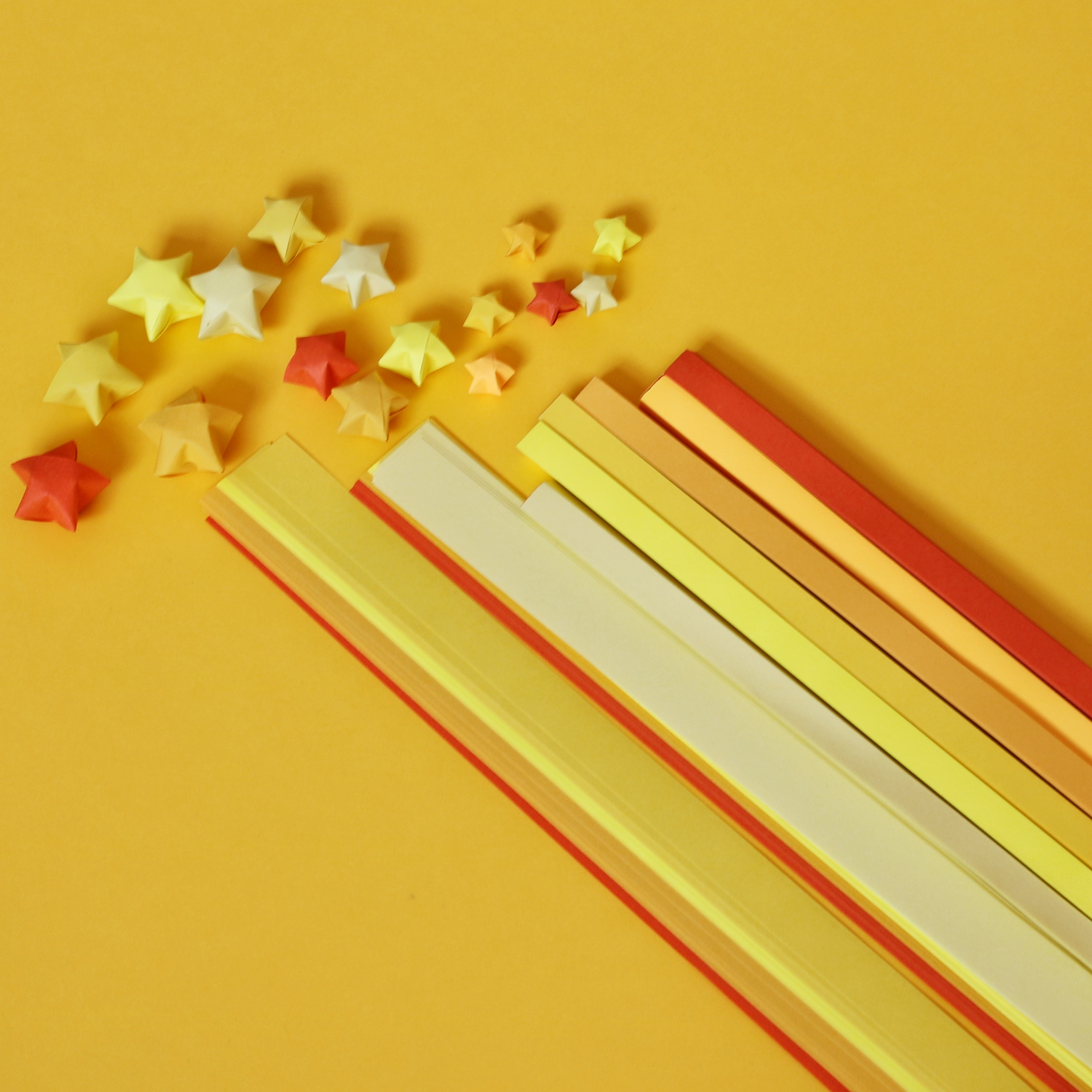 渐变色星星折纸条幸运星五角星手工纸幼儿园可爱装饰创意生日礼物