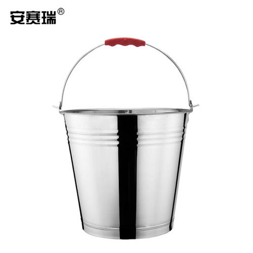 安赛瑞不锈钢水桶加厚手提拖地铁桶冰桶酒店餐厅洗车物业10L27354