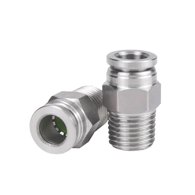 鑫官不锈钢PC接头304PC外螺纹直通接头耐高温耐高压耐腐蚀气动快