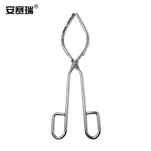 安赛瑞烧杯夹实验室烧杯钳镀铬带橡胶套管夹子铁架台配件32cm6008