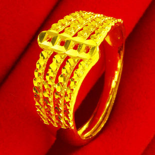 黄金戒指9999足金女款爱心形纯金首饰步步高年轻人送妈妈礼物