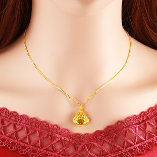 黄金项链9999足金男女款纯金套链真金吊坠素金佛真金链子按克
