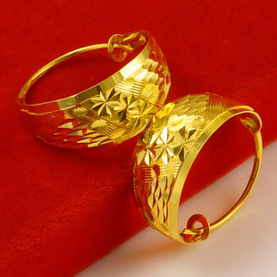 黄金耳环女款Au750纯金耳饰18K金子妈妈款送老人耳包耳扣耳圈