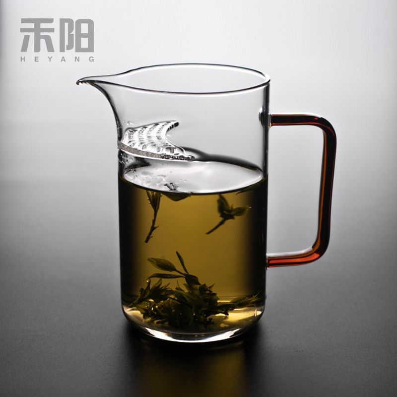 禾阳耐热玻璃泡茶杯公杯茶漏一体绿茶泡茶带过滤分茶器月牙公道杯,餐饮具,公道杯,淘宝优惠券,粉丝福利购,淘宝优惠卷