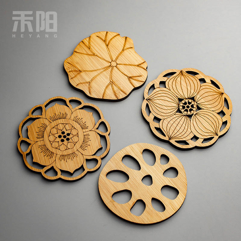 竹子镂空茶杯垫功夫茶道配件竹制防烫小杯垫家用创意隔热茶托套装,餐饮具,茶道/零配,淘宝优惠券,粉丝福利购,淘宝优惠卷