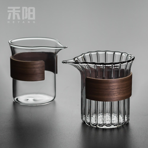 花瓣公道杯玻璃加厚耐热日式