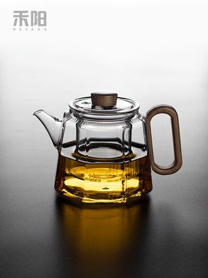禾阳 耐高温玻璃茶壶家用单壶带过滤茶水分离花茶壶泡茶壶套装