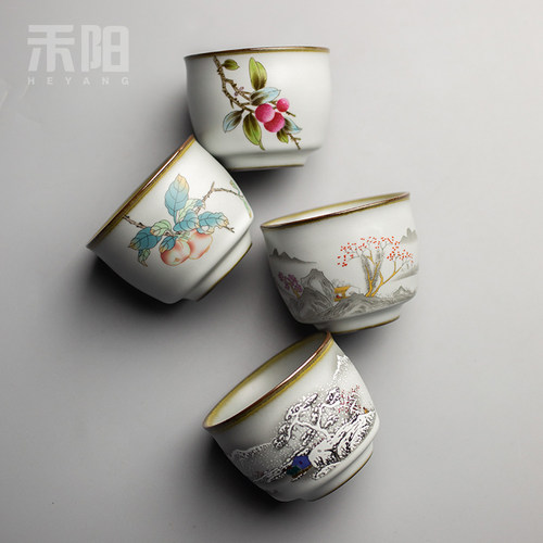 禾阳 铁胎汝窑茶杯品茗杯复古功夫茶杯 家用主人杯可养陶瓷小单杯 - 封面