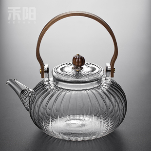 禾阳 玻璃煮茶壶大容量烧水壶新款 花茶壶养生壶电陶炉煮茶器套装