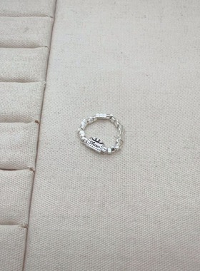 一恋个性包包弹力戒指女几何不规则碎银指环串珠百搭气质食指