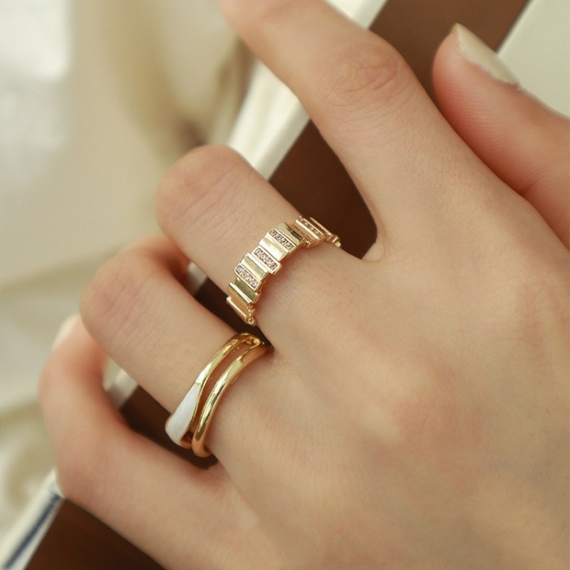 一恋气质双层叠戴戒指女韩版个性ins设计感开口指环食指戒潮