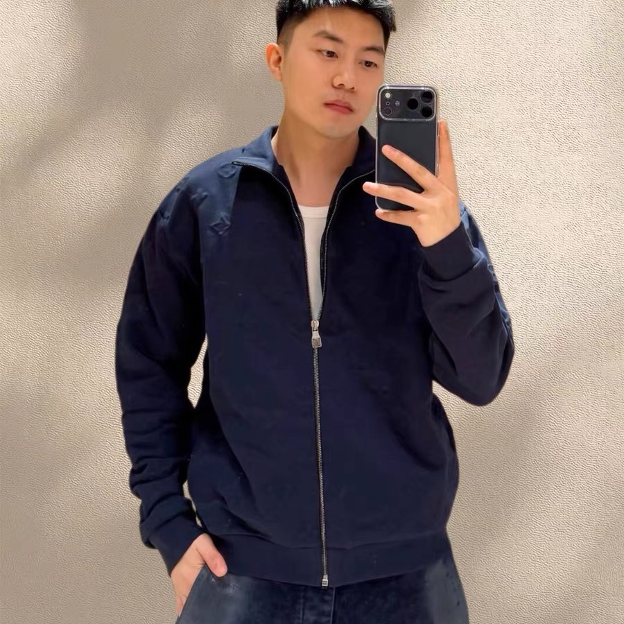 25FW欧美风早秋新款字母浮雕压纹提花针织夹克休闲时尚男女运动裤